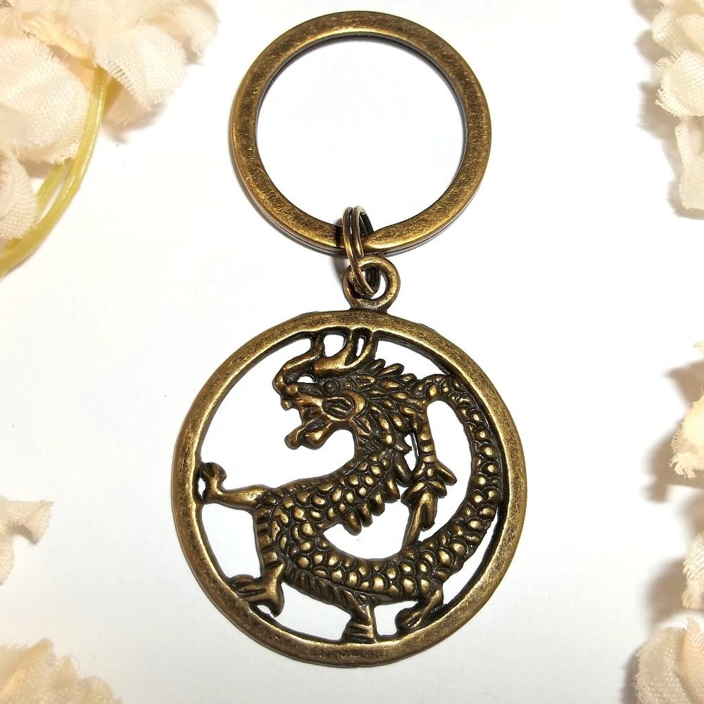 Keychain, Dragon Keychain, Unisex Gift, Bronze Keychain, Key Holder NWT A137